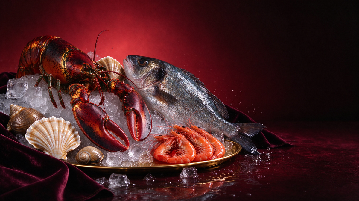 Chilled New Zealand seafood and fresh produce